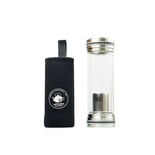 Muthaiga Tea Company Glass tumbler with tea infuser at zucchini